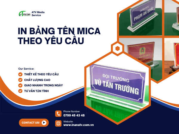 In Bảng Tên Mica Theo Yêu Cầu Thiết Kế Đẹp và   Sang Trọng Giao Nhanh